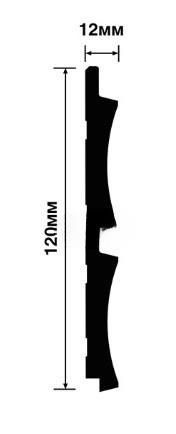 Отделочная стеновая декоративная панель с 3D эффектом Hiwood LV125 GR5 декорированная 120х12 мм из фитополимера 2,7 м