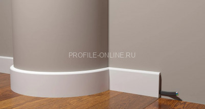 Напольный гибкий плинтус 80х13 мм Decor-Dizayn DD706-E полистирол белый, под покраску 2 м