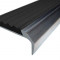 Алюминиевый угловой противоскользящий порог с резиновой вставкой 42х23 мм АУ-42/23 без покрытия черный 3 м