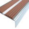 Алюминиевый противоскользящий угловой порог 70х22 мм с резиновыми вставками АУ-70 коричневый 2,7 м