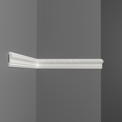Декоративный молдинг гладкий Decomaster D022 Дюропрофиль 66х16х2000 мм белый под покраску