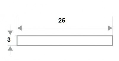 Полоса алюминиевая 25х3 мм серебро 3 м