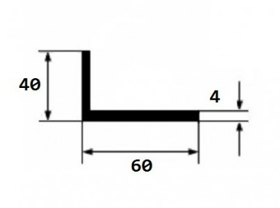 Уголок алюминиевый 40х60х4 мм разнополочный 3 м