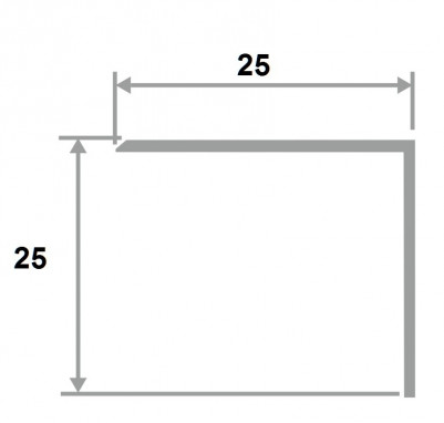 Латунный уголок равнополочный 25х25 PА 25 OS шлифованный 3м