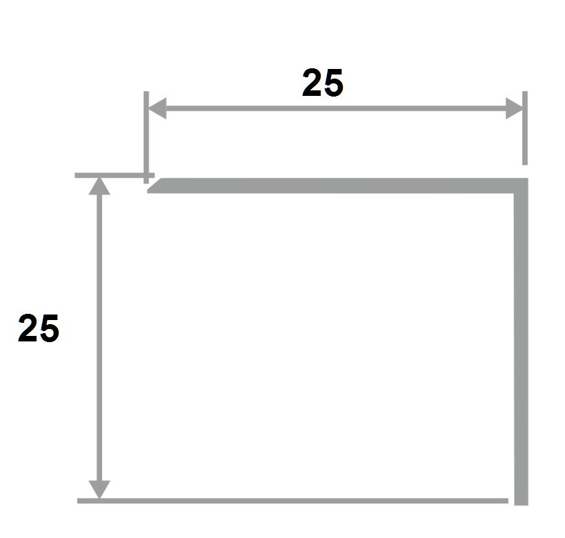 Латунный уголок равнополочный 25х25 PА 25 OS шлифованный 3м