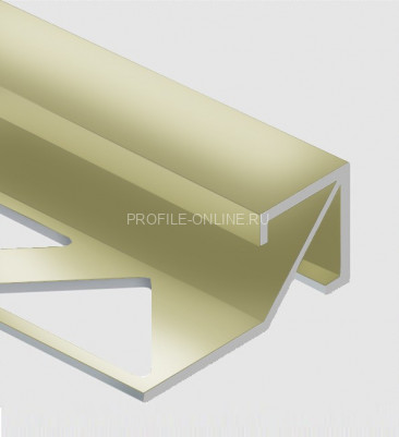 Алюминиевый профиль квадрат для плитки внешний 14х14 мм PV72-09 шампань блестящая 2,7 м