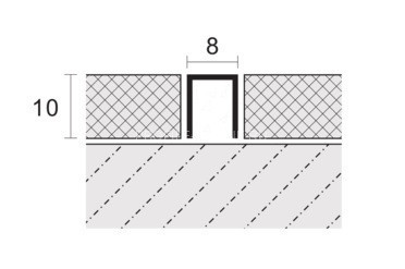 Нержавеющий П-профиль стальной 8х10 мм SUP082 золото глянец 2,7 м