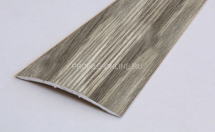 Одноуровневый порог алюминиевый с рифлением 39 мм А5 КД Дуб пепельный 2,7 м (упаковка 10 штук)