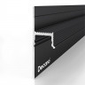 Теневой плинтус алюминиевый Decaro D003.2A Black черный с возможностью LED подсветки 2 м