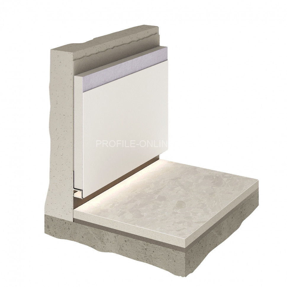 Теневой плинтус скрытого монтажа алюминиевый Decaro D003.2A Black черный с возможностью LED подсветки 2 м