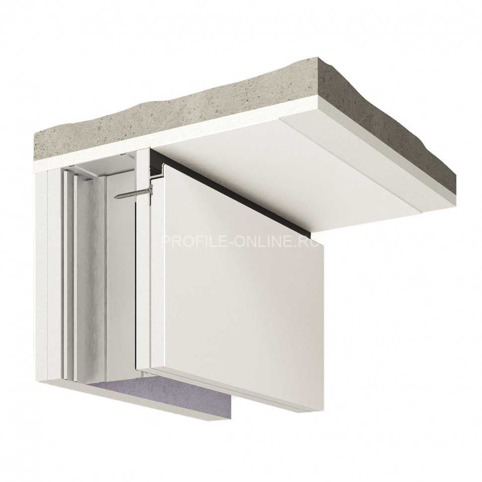 Теневой плинтус скрытого монтажа алюминиевый Decaro D003.2A Black черный с возможностью LED подсветки 2 м