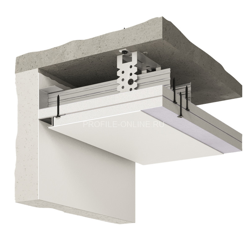Теневой плинтус алюминиевый Decaro D003.2A Black черный с возможностью LED подсветки 2 м