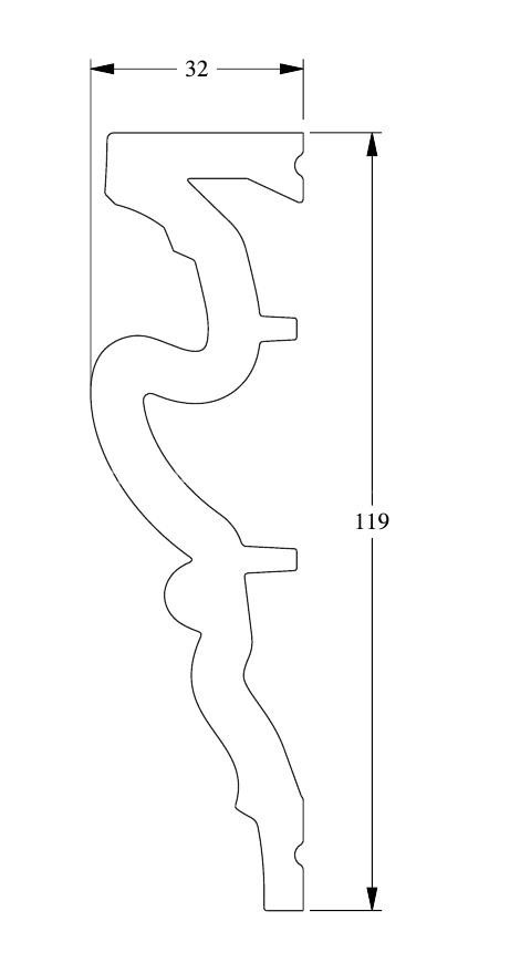 Декоративный молдинг Orac Decor Duropolymer DX170-2300 белый из полистирола 119х32 мм 230 см