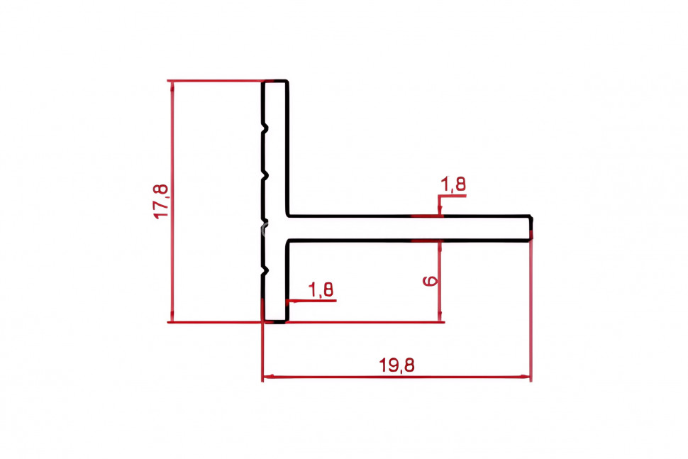 Микроплинтус скрытого монтажа из алюминия 17.8х19.8 мм Евротрим 7628.01 серебро 200 см