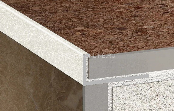 Алюминиевый L-образный профиль 10 мм ПО-Г10 бежевый муар 2,7 м