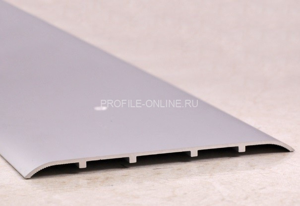 Одноуровневый порог алюминиевый 80 мм ПО-80 серебро матовое 2,7 м