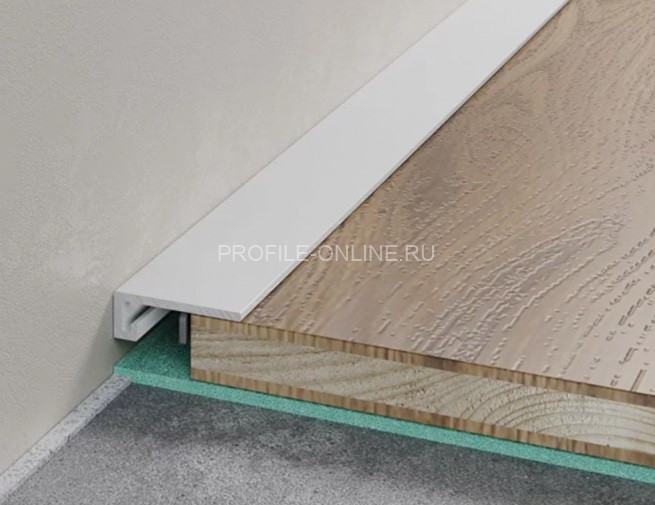 Микроплинтус алюминиевый щелевой ПО-189 без покрытия 2,7 м