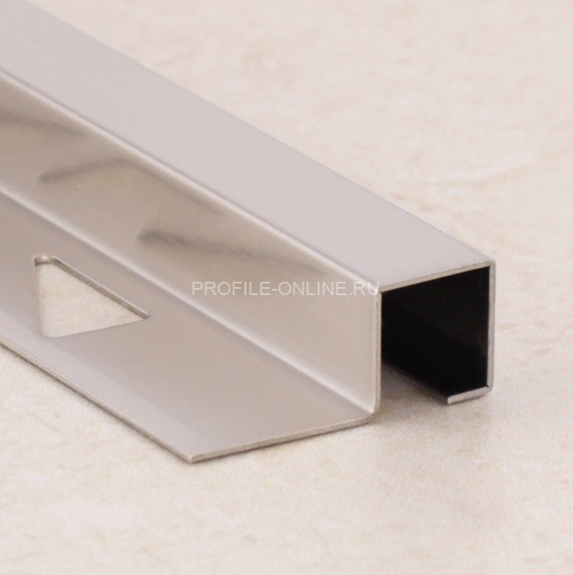 П-профиль из нержавеющей стали закладной SBP110-12H серебро глянец 2,7 м