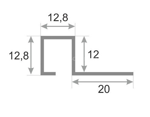 П-профиль из нержавеющей стали закладной SBP110-12H серебро глянец 2,7 м