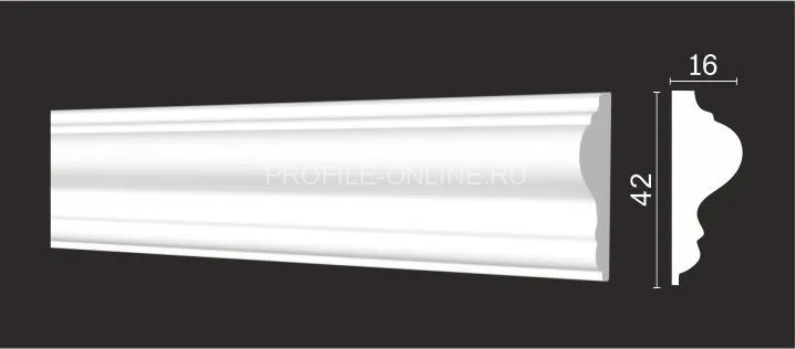 Декоративный гибкий молдинг 42х16 мм Decor-Dizayn DD301F полистирол белый, под покраску 2 м