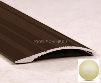 Алюминиевый порог разноуровневый с рифлением 39 мм ПО-39х6 бронза матовая 2,7 м