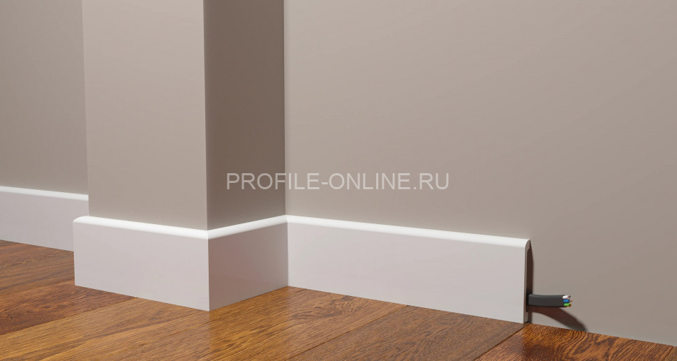 Напольный плинтус 80х13 мм Decor-Dizayn DD706 полистирол белый, под покраску 2 м