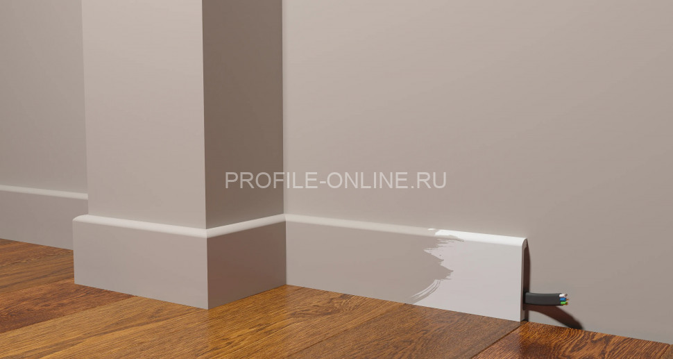 Напольный плинтус 80х13 мм Decor-Dizayn DD706 полистирол белый, под покраску 2 м