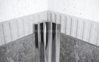 Нержавеющий уголок стальной внутренний округлый с загнутыми краями 30х30 мм FVR 30 P полированная сталь 300 см