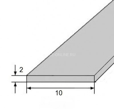 Алюминиевая полоса 10х2 мм серебро 3 м
