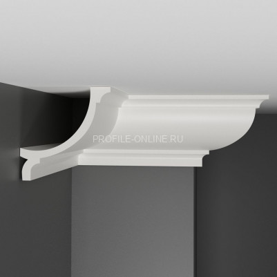 Плинтус потолочный гладкий DECOMASTER A204 (103x101x2000) ударопрочный, белый, под покраску