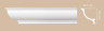 Плинтус потолочный гладкий DECOMASTER A204 (103x101x2000) ударопрочный, белый, под покраску