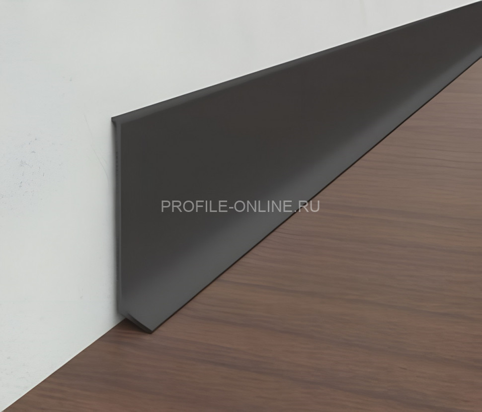 Плинтус напольный алюминиевый 60 мм Диал ПЛ-60 черный 3 м