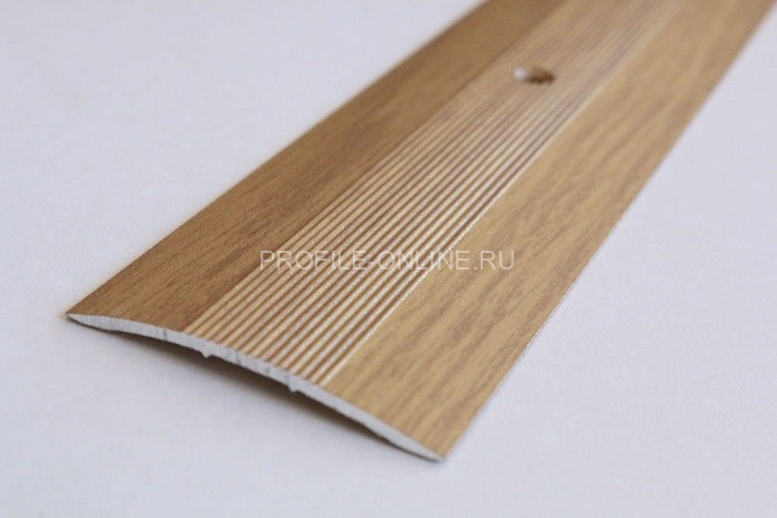 Одноуровневый порог алюминиевый с рифлением 39 мм А5 КД Дуб светлый 2,7 м (упаковка 10 штук)