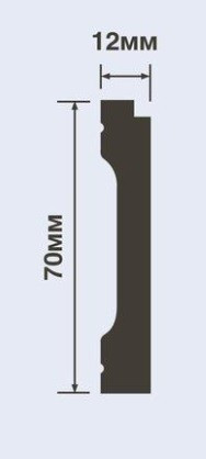 Напольный плинтус 12х70 мм HiWood B70V3 белый 200 см
