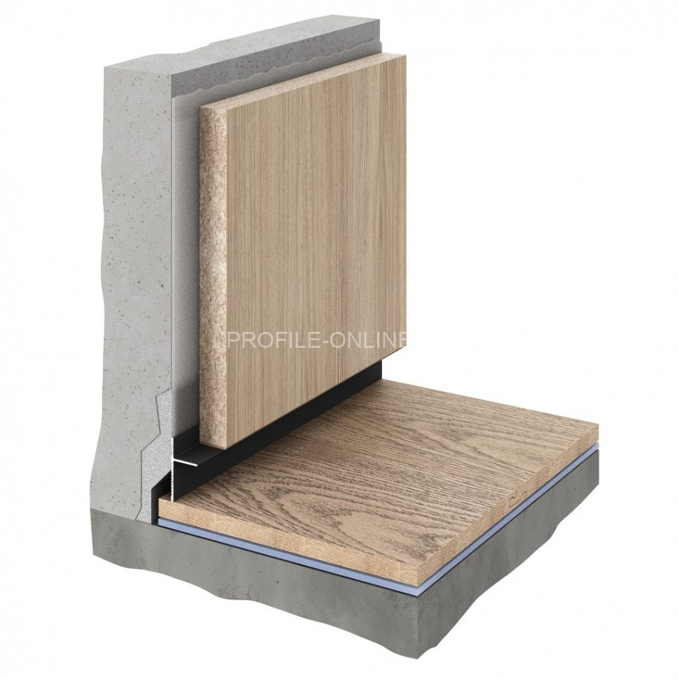 Теневой плинтус скрытого монтажа алюминиевый Decaro D004.1 без покрытия 2 м