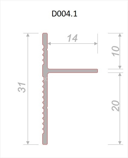 Теневой плинтус скрытого монтажа алюминиевый Decaro D004.1 без покрытия 2 м