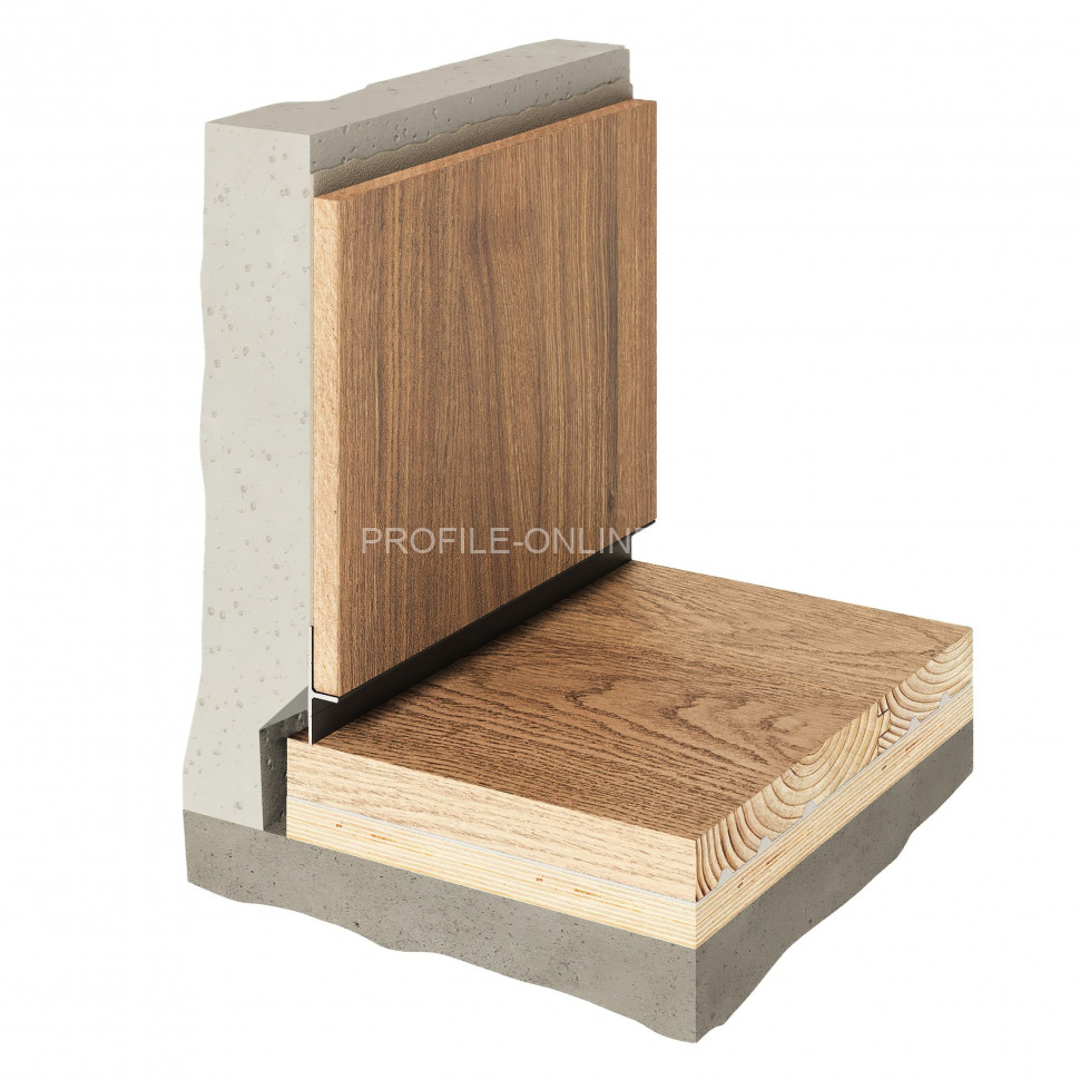 Теневой плинтус скрытого монтажа алюминиевый Decaro D004.1 без покрытия 2 м