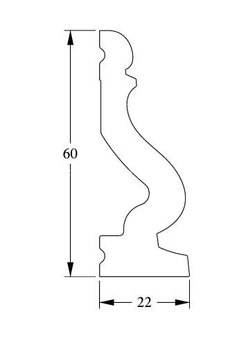Декоративный молдинг Orac Decor Duropolymer DX174-2300 белый из полистирола 60х22 мм 230 см