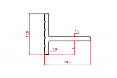 Микроплинтус скрытого монтажа из алюминия 17.8х19.8 мм Евротрим 7628.05 черный 200 см