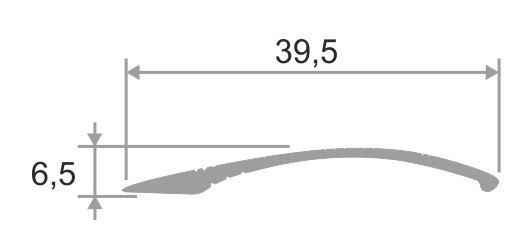 Алюминиевый порог разноуровневый с рифлением 39 мм ПО-39х6 золото глянец 2,7 м