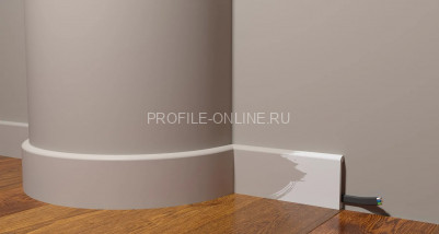 Напольный гибкий плинтус 80х13 мм Decor-Dizayn DD706F полистирол белый, под покраску 2 м