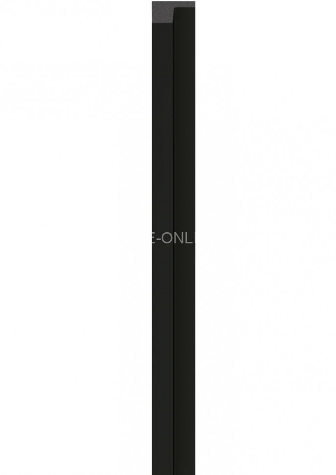 Левая планка-рейка для стеновой реечной панели VOX LINERIO M PLUS -LINE черная 2650х42х21 мм