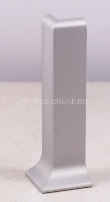 Уголок наружный для плинтуса напольного ПЛ-60 серебро матовое