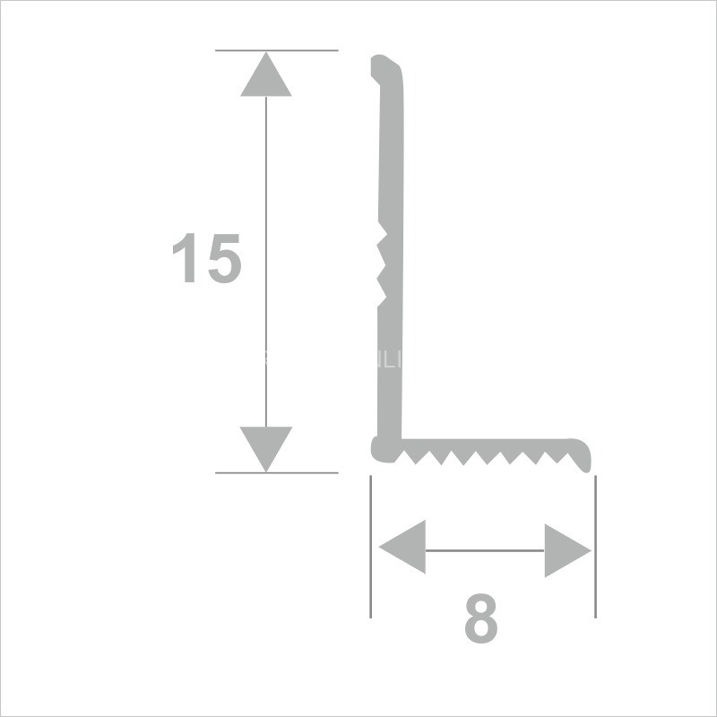 Уголок 8х15 мм из алюминия внутренний ПВ-205 черный матовый 2.7 м
