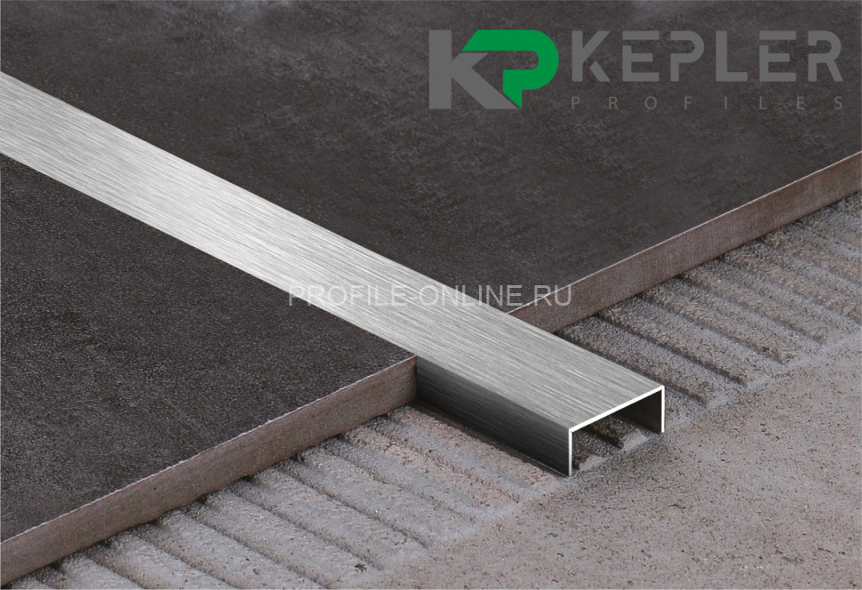 П-образный профиль 10х20 мм из нержавеющей стали SS 304 FSUP20-S S.S.304 сатинированный 2.7 м