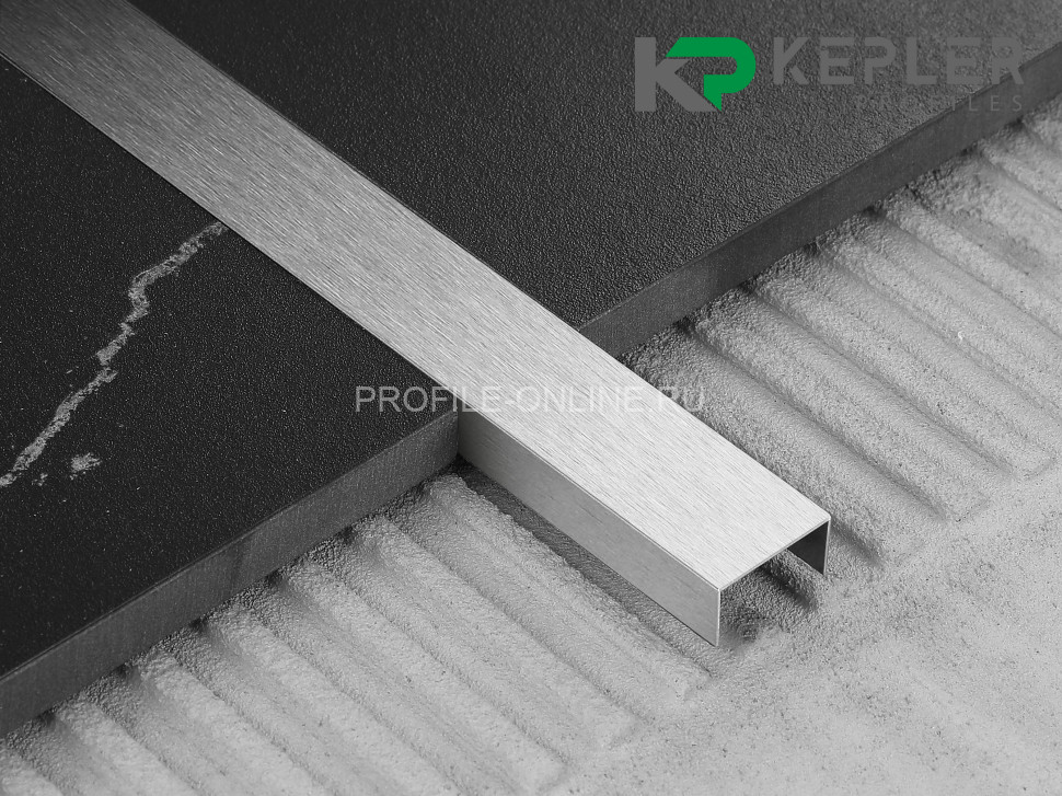 П-образный профиль 10х20 мм из нержавеющей стали SS 304 FSUP20-S S.S.304 сатинированный 2.7 м