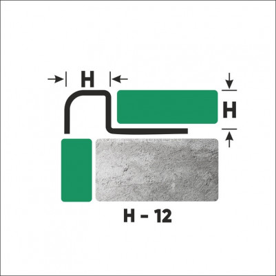 Нержавеющий П-профиль окантовочный закладной стальной 12х12 мм FUR 12 S сатинированная сталь 270 см