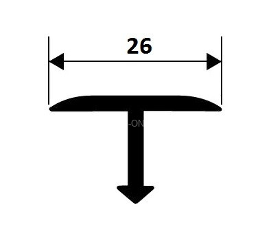 Т-профиль 26 мм Cezar PVL39 LC латунь хром 2,7 м