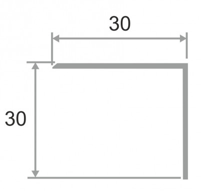 Латунный уголок равнополочный 30х30 PА 30 ON полированный 2,7м