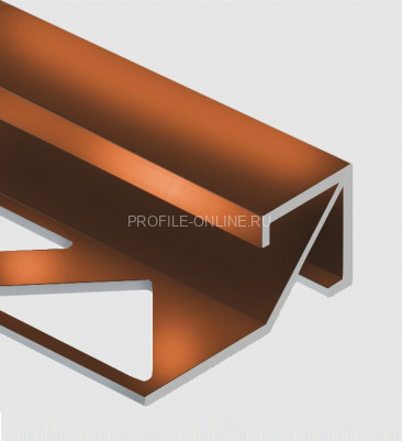 Алюминиевый профиль квадрат для плитки внешний 14х14 мм PV72-11 коричневый блестящий 2,7 м